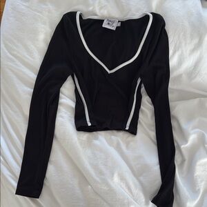 Princess Polly Black and White crop top